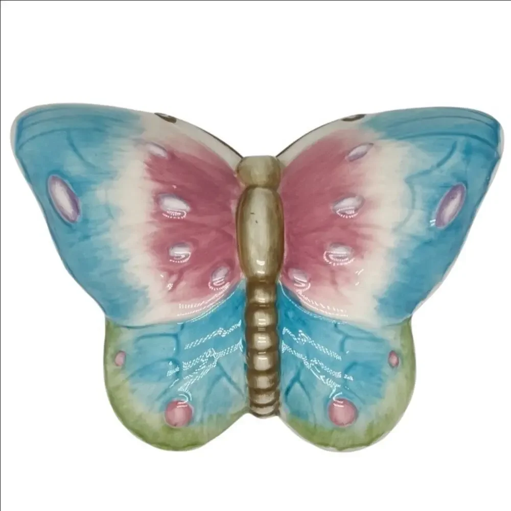 Primavera Franciscan Colorful Butterfly Trinket Box Jewelry Holder with Lid